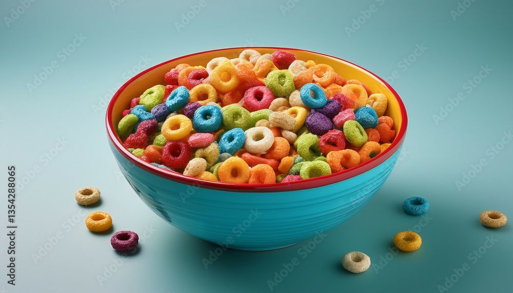 colorful cereal bowl filled with various shapes and colors on a clear background colorful cereal bowl filled with various shapes and colors on a clear background