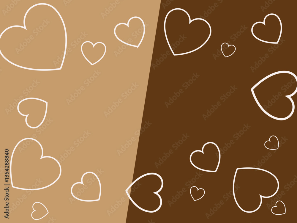 Obraz premium ハートの背景イラスト チョコレート色
