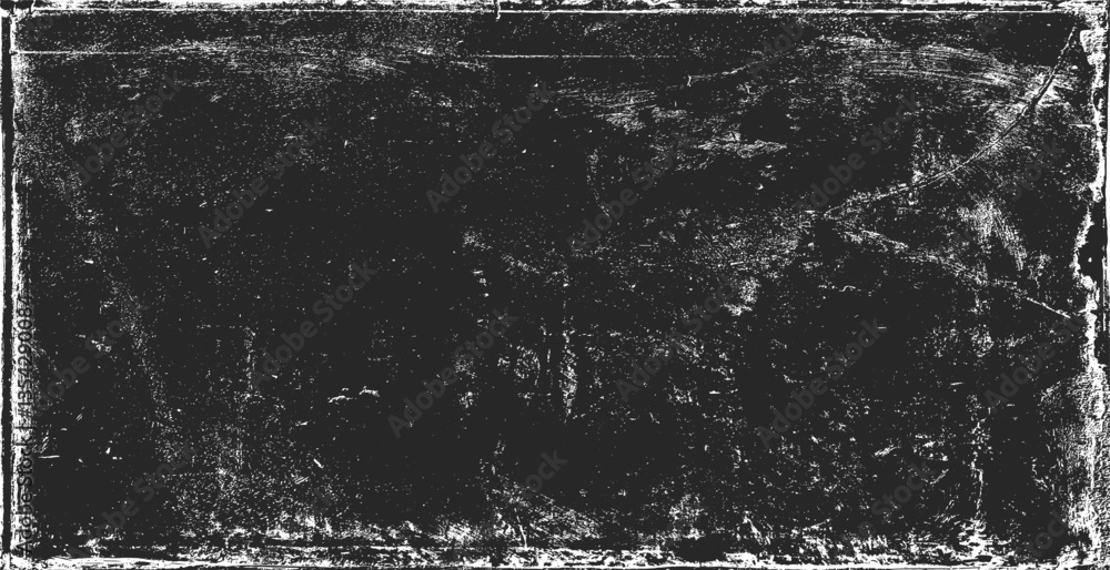 Grunge texture pattern frame. Black design border. Old paper vector illustration.