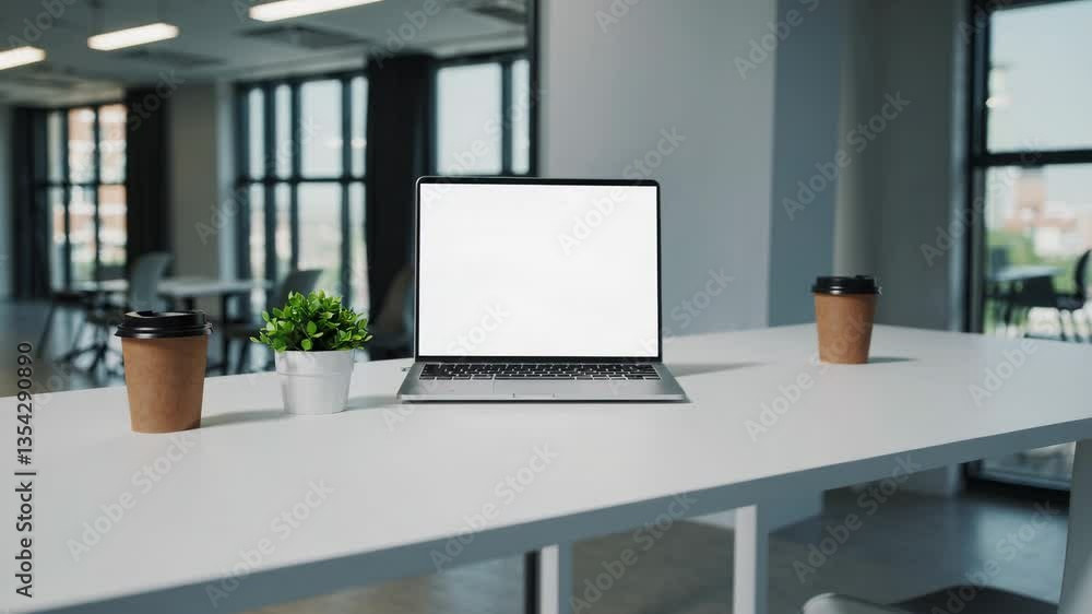 The Modern Workspace with Laptop The Modern Workspace with Laptop