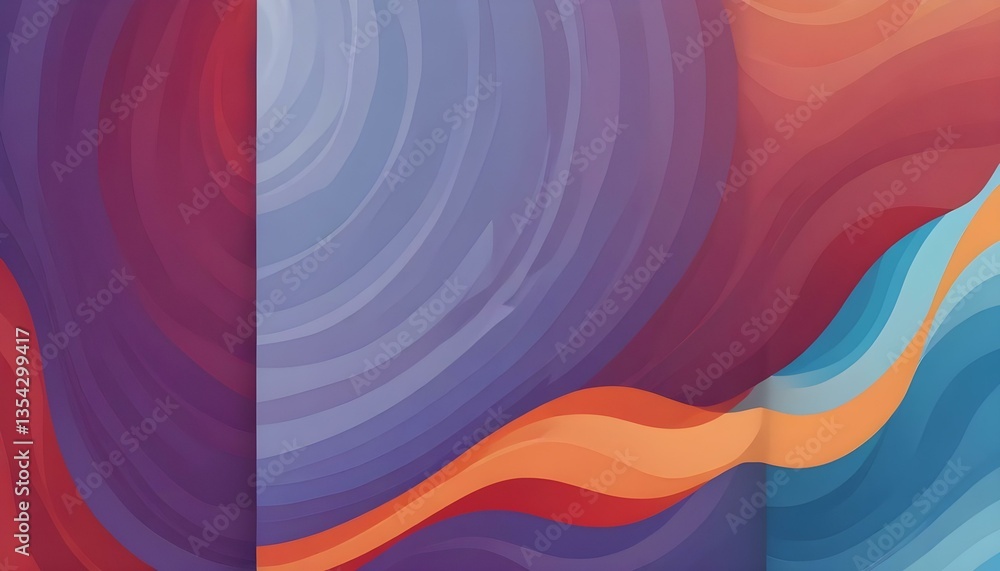 Abstract background with three vertical panels, each featuring a unique color scheme and concentric wave pattern, digital art Abstract background with three vertical panels, each featuring a unique color scheme and concentric wave pattern, digital art