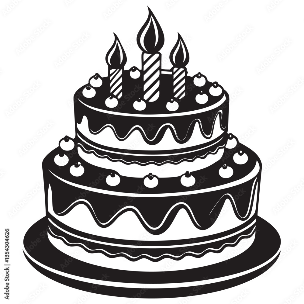 Birthday cake silhouette vector Birthday cake silhouette vector