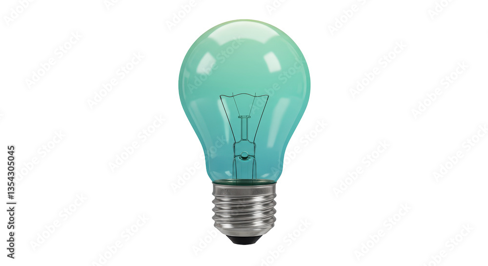 Isolated Teal Colored Light Bulb Isolated Teal Colored Light Bulb