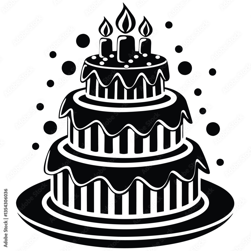 birthday cake with candles silhouette vector birthday cake with candles silhouette vector