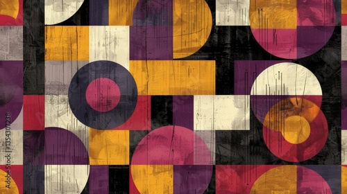 Colorful geometric pattern on textured background