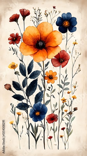 Vibrant Floral Bouquet Wallpaper Stunning Mobile Wallpaper with Watercolor Flowers