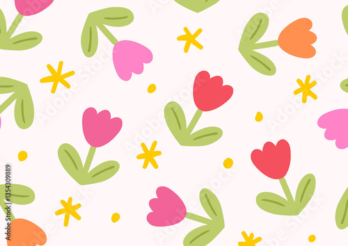 seamless pattern with tulips