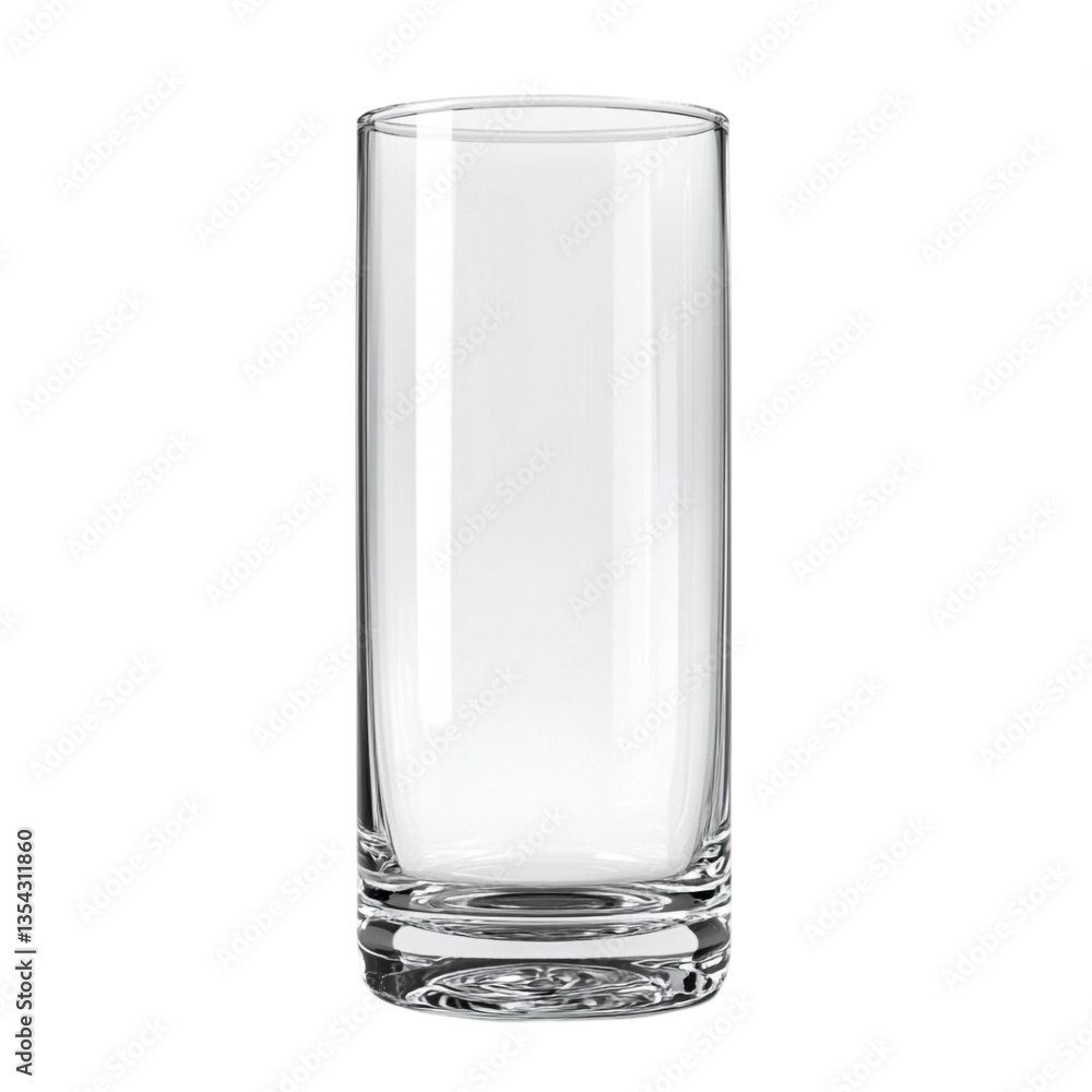 Empty clear glass cylindrical shape simple design Empty clear glass cylindrical shape simple design