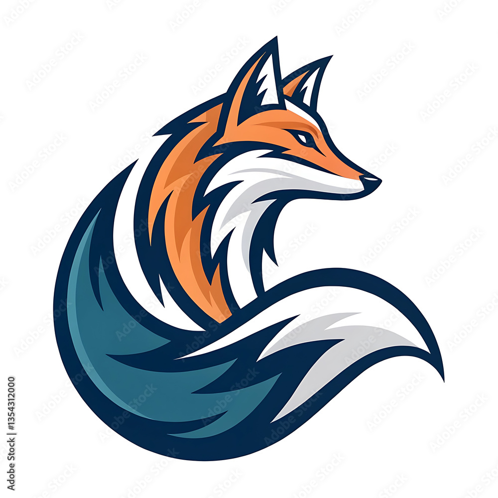 A cunning fox, elegantly poised, its vibrant tail swirling in a dynamic teal wave, a symbol of sly intelligence and grace. A cunning fox, elegantly poised, its vibrant tail swirling in a dynamic teal wave, a symbol of sly intelligence and grace.