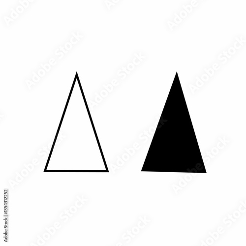 Isosceles triangle black and white vector. Isosceles triangle on a white background