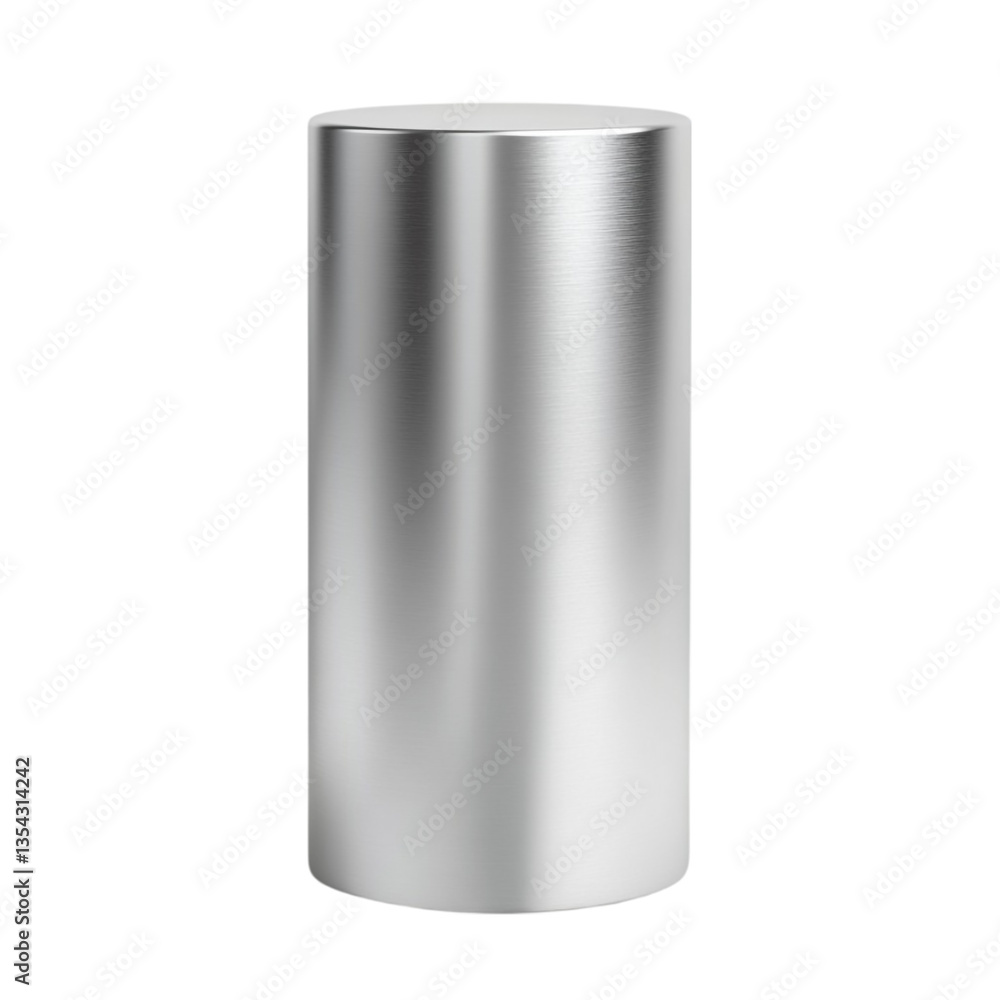 Brushed Metal Cylinder Minimalist Design Studio Object Brushed Metal Cylinder Minimalist Design Studio Object