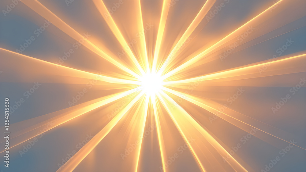 Obraz premium Vibrant sun rays isolated on a transparent, Bright sun shining in the sky with glowing rays