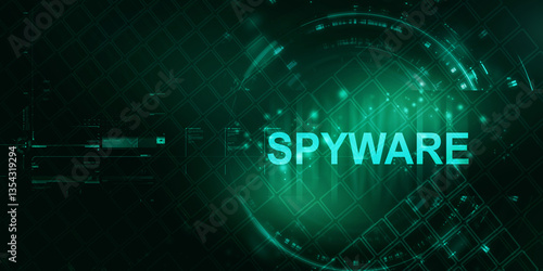 

2d illustration Spyware computer virus