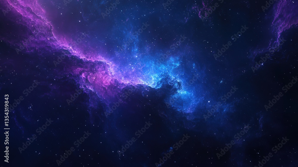 Fototapeta premium Cosmic Nebula: A vibrant and awe-inspiring view of a nebula, where swirling clouds of gas and dust burst with radiant colors in the vast expanse of space.