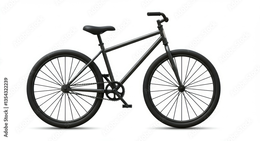 Isolated Black Bicycle on White Background Minimalist Transportation Concept Isolated Black Bicycle on White Background Minimalist Transportation Concept