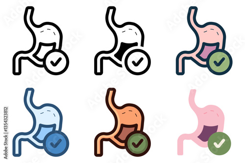 healthy stomach digestion icon vector illustration