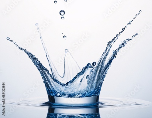 Crystal Blue Water Crown – Liquid Splash Royal Headpiece, High-Speed Photography, Aqua Jewel Aesthetic, Dynamic Fluid Sculpture, Intricate Droplet Art, Regal Hydrodynamic Formation Frozen in Time