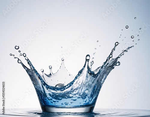 Crystal Blue Water Crown – Liquid Splash Royal Headpiece, High-Speed Photography, Aqua Jewel Aesthetic, Dynamic Fluid Sculpture, Intricate Droplet Art, Regal Hydrodynamic Formation Frozen in Time