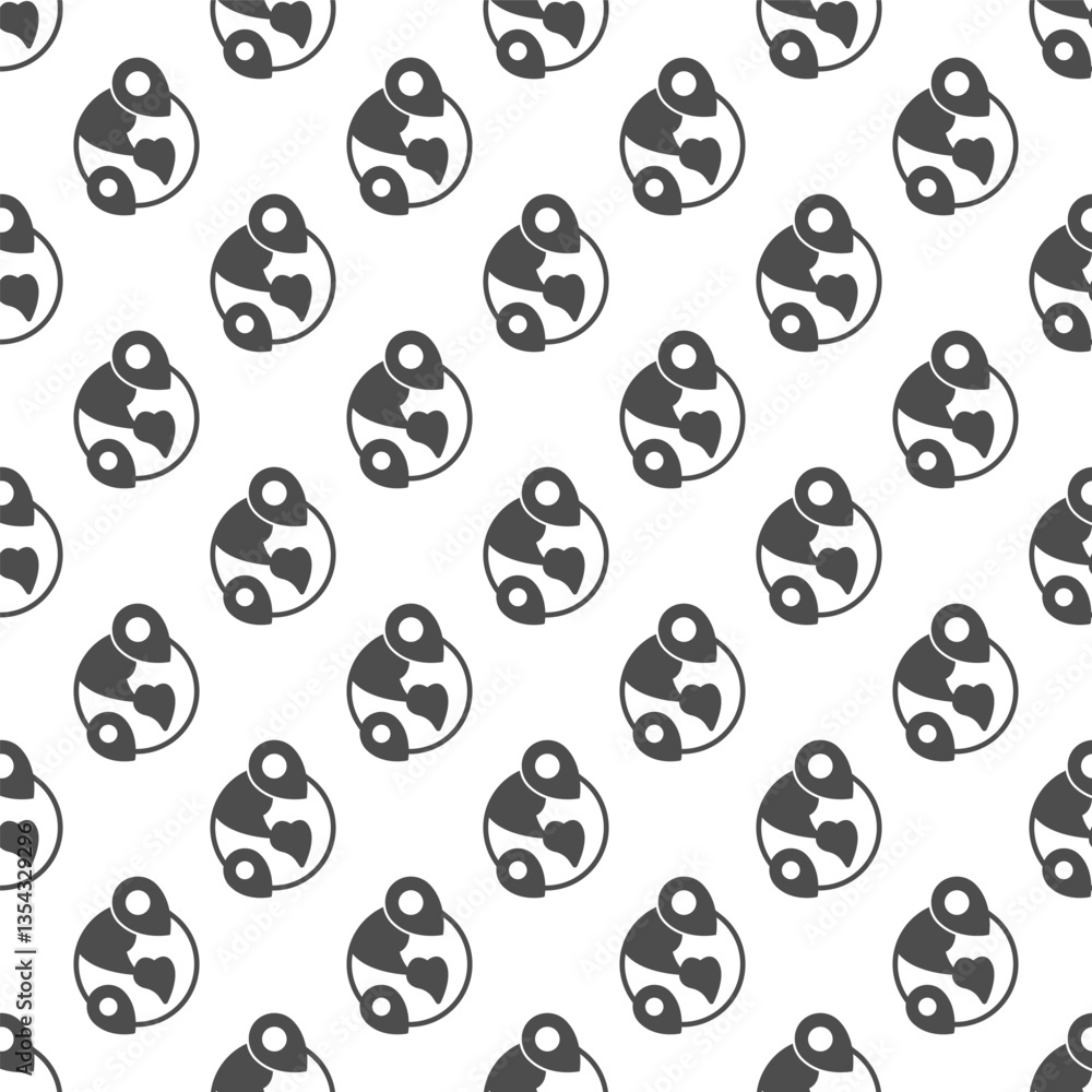 Naklejka premium Planet earth with two location pins solid seamless pattern, remote work theme. Vector graphics. World globe and geolocations sign with background, repeat glyph icon.