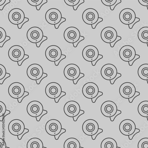 Web camera line seamless pattern, remote work theme. Vector graphics. Video call recording device for online conference sign with background, repeat line icon.