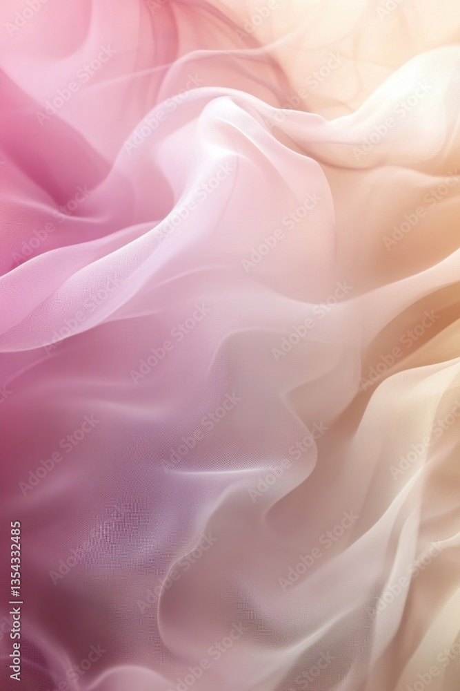 Obraz premium Abstract Fabric in Pastel Hues: A close-up view of delicate fabric in pastel colors, evoking a sense of softness, movement, and subtle elegance.