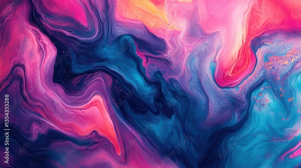 Fototapeta premium Abstract Fluid Art: a vibrant and mesmerizing artwork of swirling colors and dynamic patterns, evoking a sense of movement and creative expression.