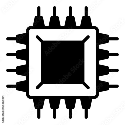 Micro chip icon isolated on white background