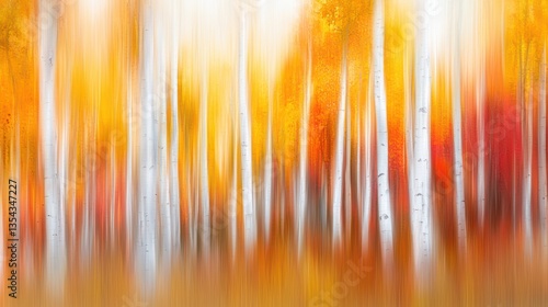 Autumnal Birch Forest: A Symphony of Golden Hues
