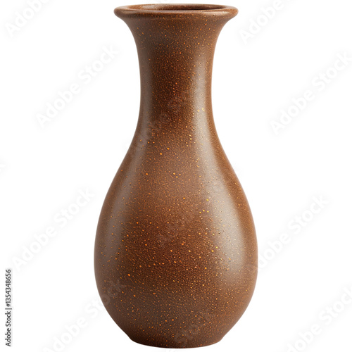 handmade textured clay vase in rich brown color, perfect for adding rustic touch to any decor. Its unique design enhances any space beautifully