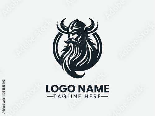 Elegant Norse Warrior Logo Design, Norse Warrior Logo, Viking Warrior Logo