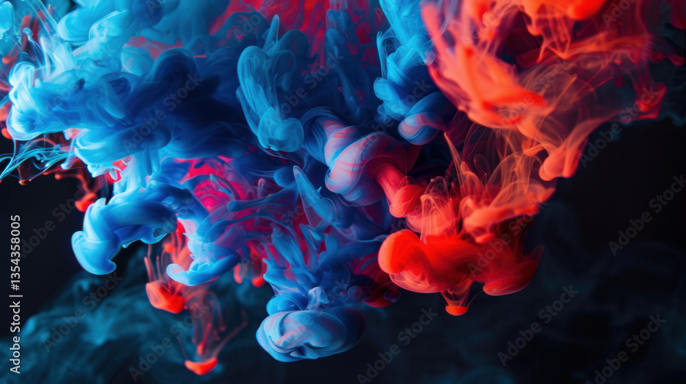 Fototapeta premium red and blue paint splashes
