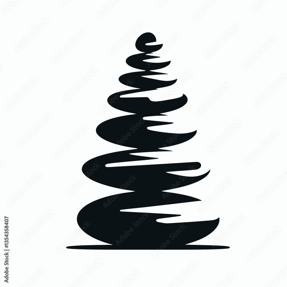 very simple flat and minimalist Balancing Rock Stack silhouette in black on a white background very simple flat and minimalist Balancing Rock Stack silhouette in black on a white background