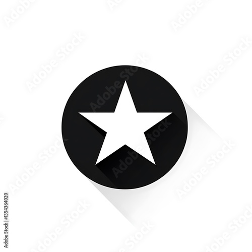 Free Download Simple Star Symbol Icon Design Isolated with Black Circle and Shadow Element - GFXLoad