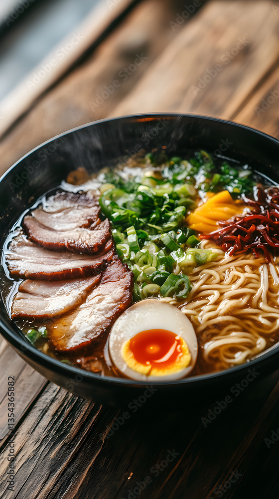 Enticing Ramen Culinary Delight with Savory Broth and Traditional Asian Ingredients Enticing Ramen Culinary Delight with Savory Broth and Traditional Asian Ingredients