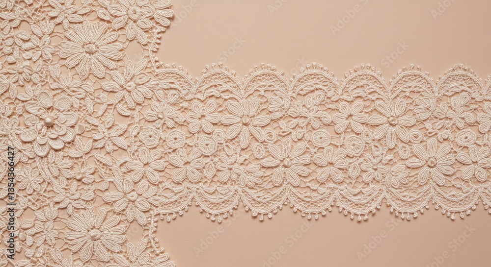 Handmade Lace With Delicate Crochet and Embroidered Patterns Handmade Lace With Delicate Crochet and Embroidered Patterns