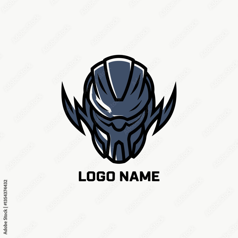 Futuristic Knight Helmet Logo Concept for Gaming Esports Teams or Security Brand Identity, Modern and Abstract Design for Sports Futuristic Knight Helmet Logo Concept for Gaming Esports Teams or Security Brand Identity, Modern and Abstract Design for Sports