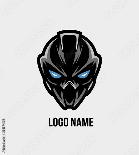 Futuristic Warrior Mask Logo for Esports Teams and Gaming Communities Vector Design