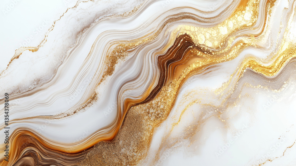 Obraz premium This digital rendering captures a luxurious marble texture with elegant patterns and polished surfaces creating a modern and sophisticated background. AI generative