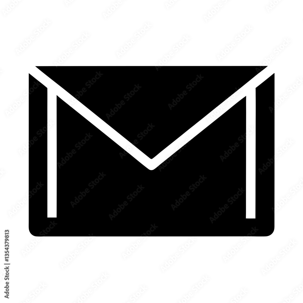 Black mail icon on black background with envelope symbol and 3D design for email communication and message delivery Black mail icon on black background with envelope symbol and 3D design for email communication and message delivery