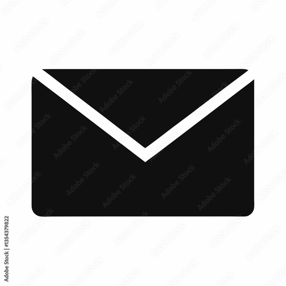 Black mail icon on black background with envelope symbol and 3D design for email communication and message delivery Black mail icon on black background with envelope symbol and 3D design for email communication and message delivery