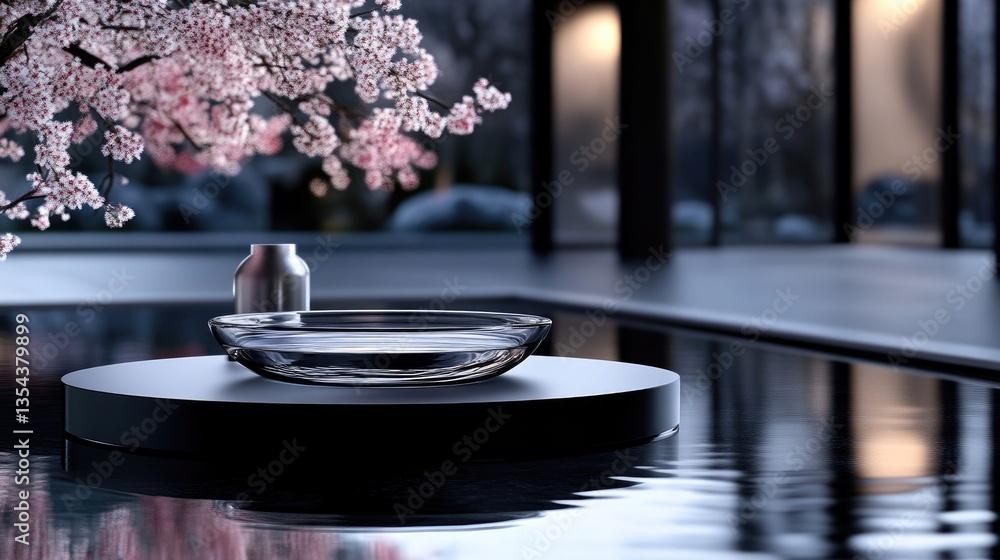 Tranquil Zen-Inspired Scene with Blossoms Tranquil Zen-Inspired Scene with Blossoms