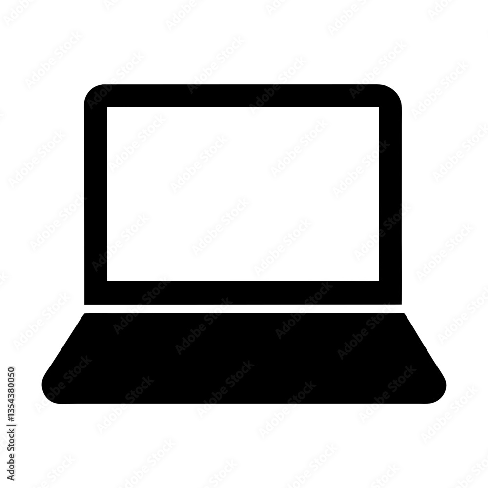 Laptop computer isolated on a white background with a black keyboard and silver design, featuring an open LCD screen, ideal for business, technology, and digital communication Laptop computer isolated on a white background with a black keyboard and silver design, featuring an open LCD screen, ideal for business, technology, and digital communication