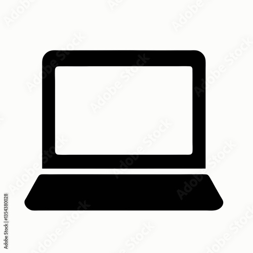 Laptop computer isolated on a white background with a black keyboard and silver design, featuring an open LCD screen, ideal for business, technology, and digital communication