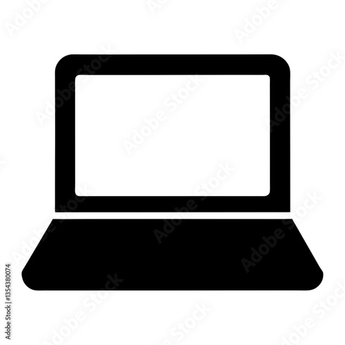 Laptop computer isolated on a white background with a black keyboard and silver design, featuring an open LCD screen, ideal for business, technology, and digital communication
