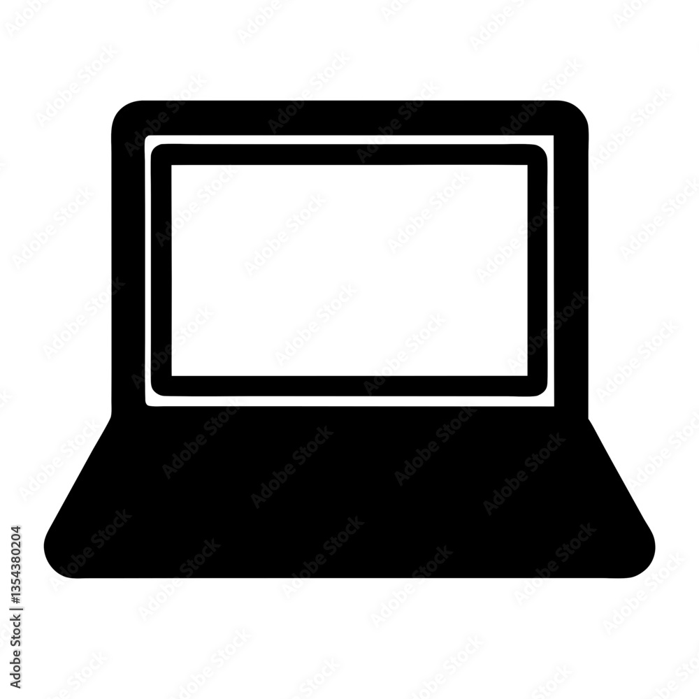 Laptop with blank screen isolated on white background Laptop with blank screen isolated on white background