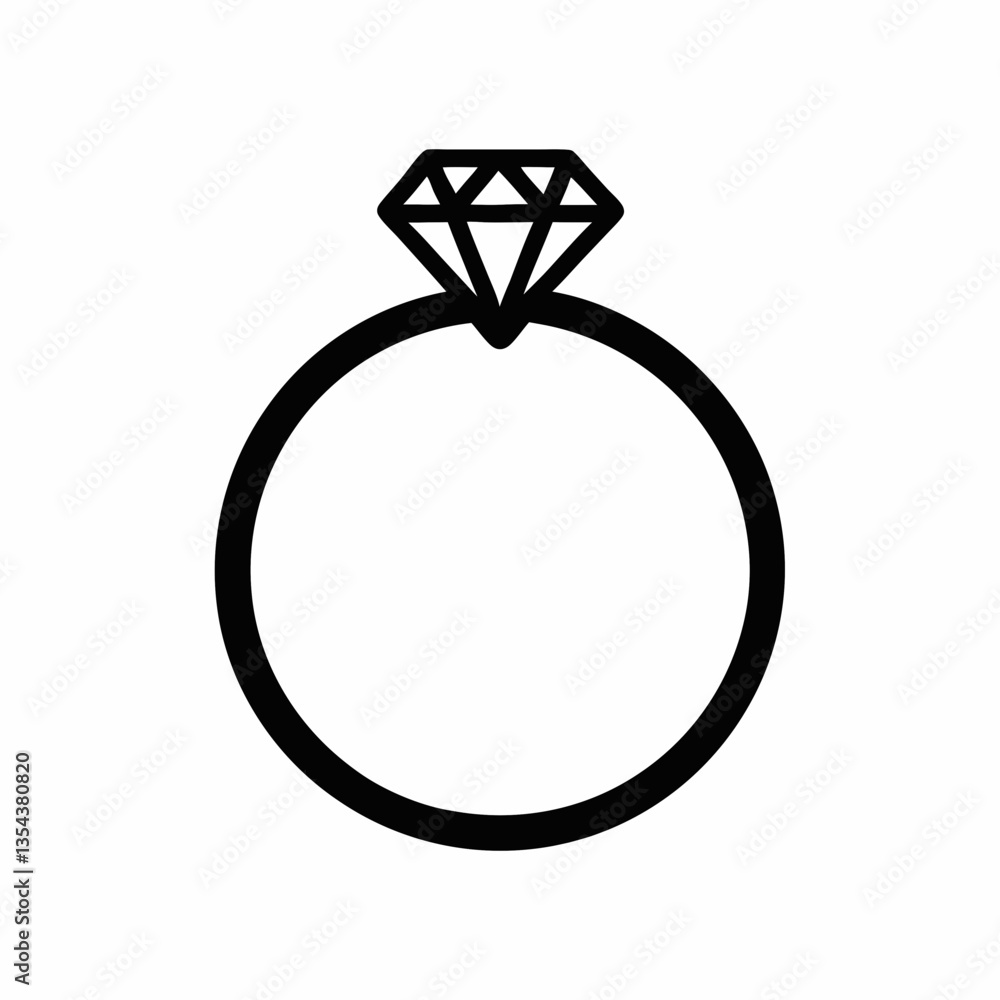 3D diamond engagement ring vector icon with shiny gold design on a white background 3D diamond engagement ring vector icon with shiny gold design on a white background