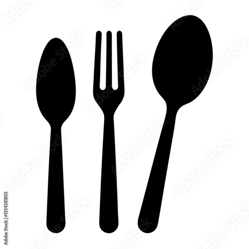 A set of silverware including a fork spoon and knife on a white background