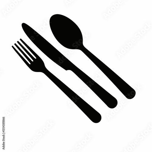 A set of silverware including a fork spoon and knife on a white background