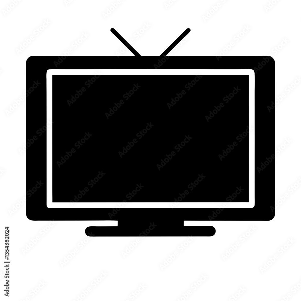 Flat LCD TV screen with blank display and modern design Flat LCD TV screen with blank display and modern design
