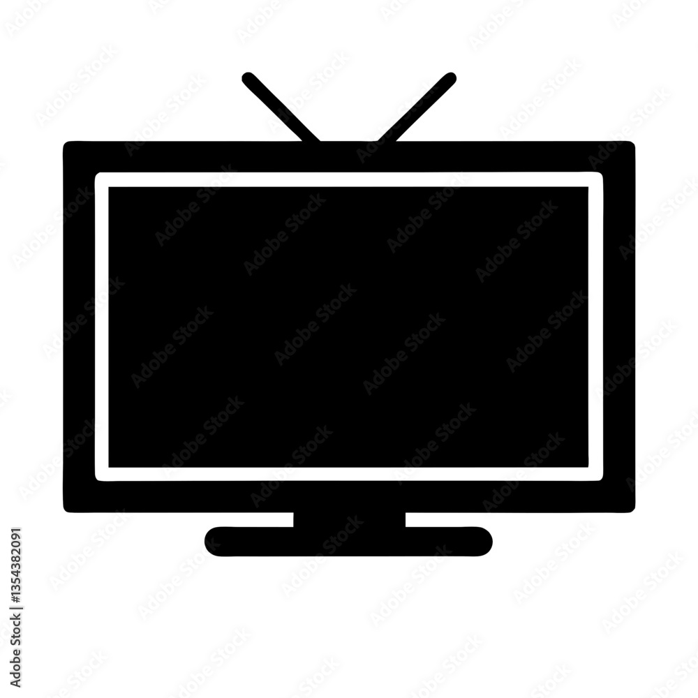 Flat LCD TV screen with blank display and modern design Flat LCD TV screen with blank display and modern design
